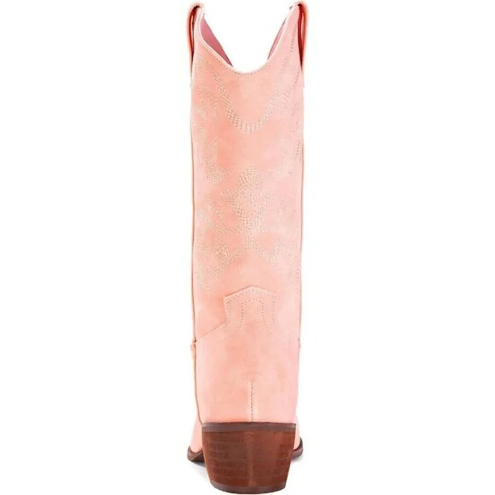 ⭐ IUV Women's Cowboy Boots | Western Pointy Toe Mid-Calf Cowgirl Boots
